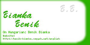 bianka benik business card